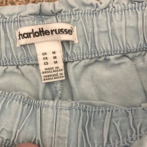 Charlotte Russe pair of two tan and light blue shorts - Picture 3 of 7